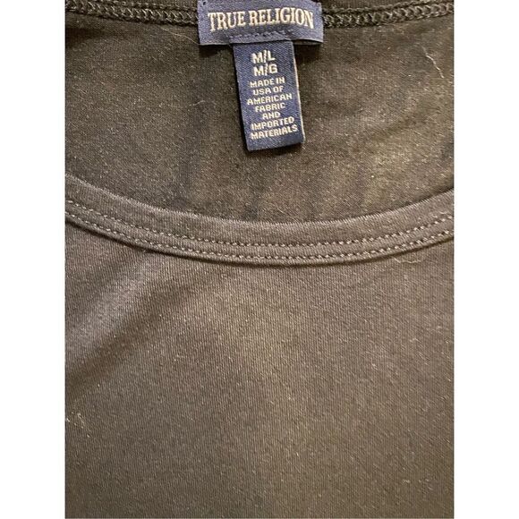 True Religion Black Asymmetrical Hem Dolman Sleeve Top | Size M/L - Picture 5 of 5